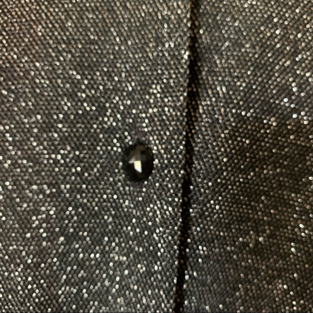 Vintage Silver Disco Button Down Pointed Collar 7… - image 3